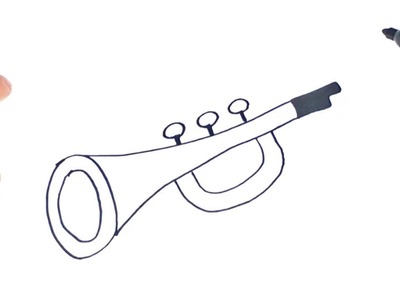 400x300 Draw, How To Draw Cute Makeup Brush Holder - Trumpet Drawing For Kids
