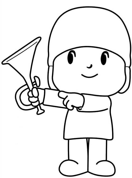 556x748 Drawing Indicating His Trumpet Coloring Page - Trumpet Drawing For Kids