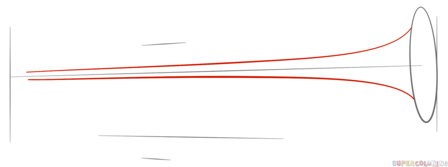 900x335 How To Draw Trumpet Step - Trumpet Drawing For Kids