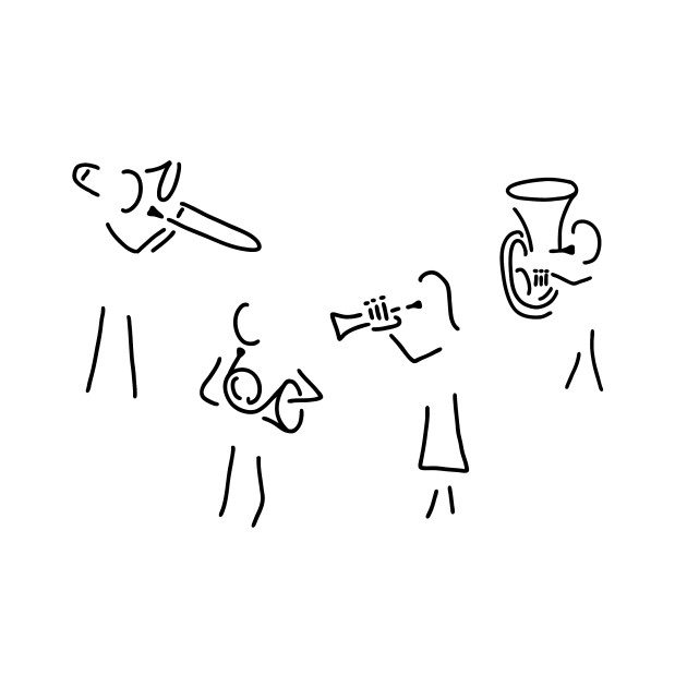 630x630 Trombone Trumpet Horn Tuba Player Brass Player - Trumpet Drawing For Kids