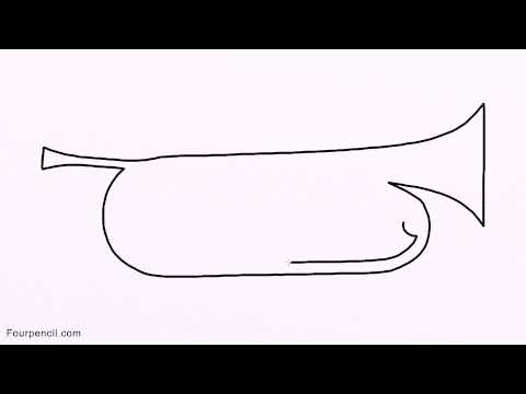 480x360 How To Draw Trumpet For Kids Drawing Step - Trumpet Drawing For Kids