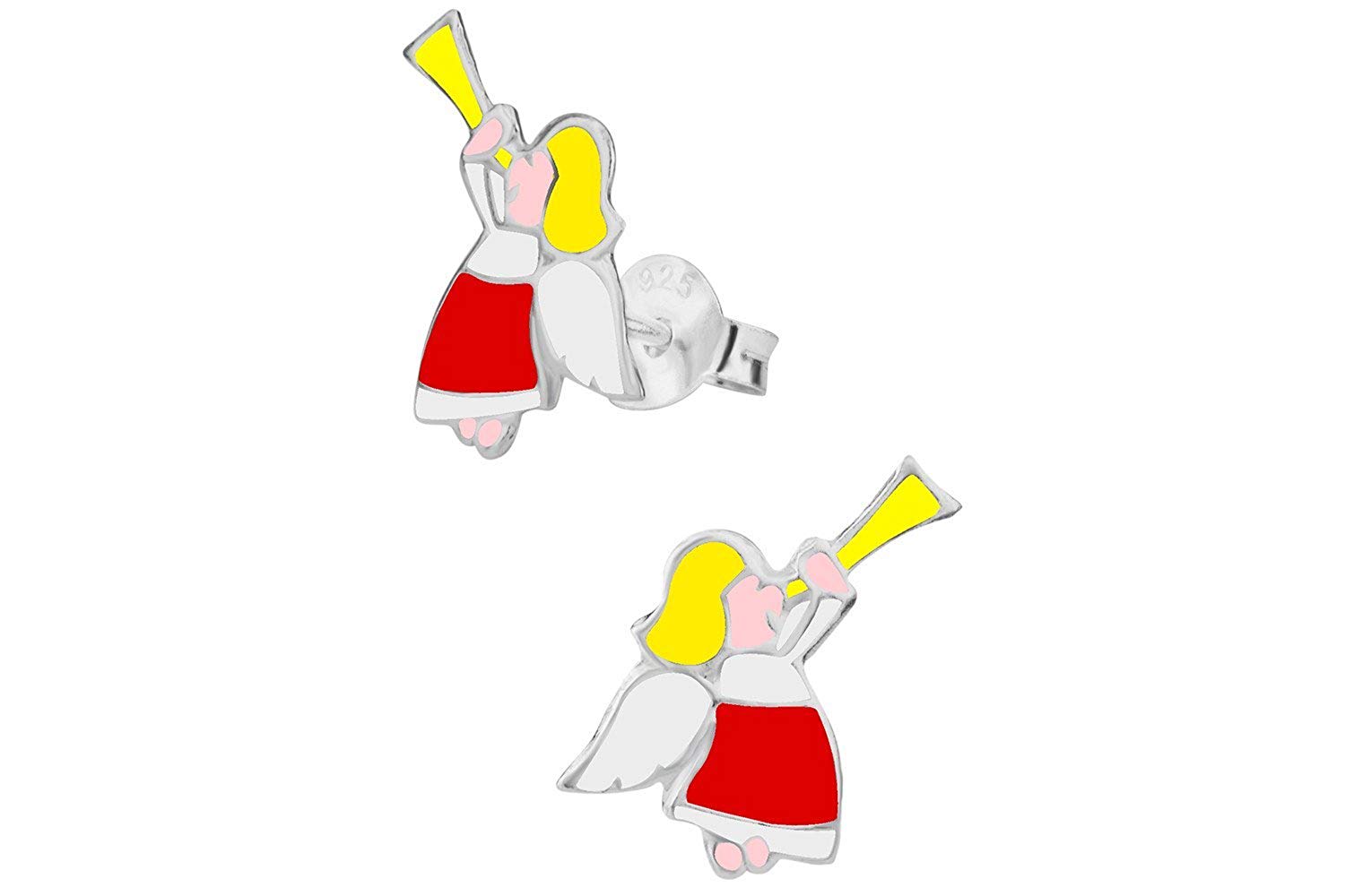 1500x1000 Hypoallergenic Sterling Silver Christmas Angel Playing - Trumpet Drawing For Kids