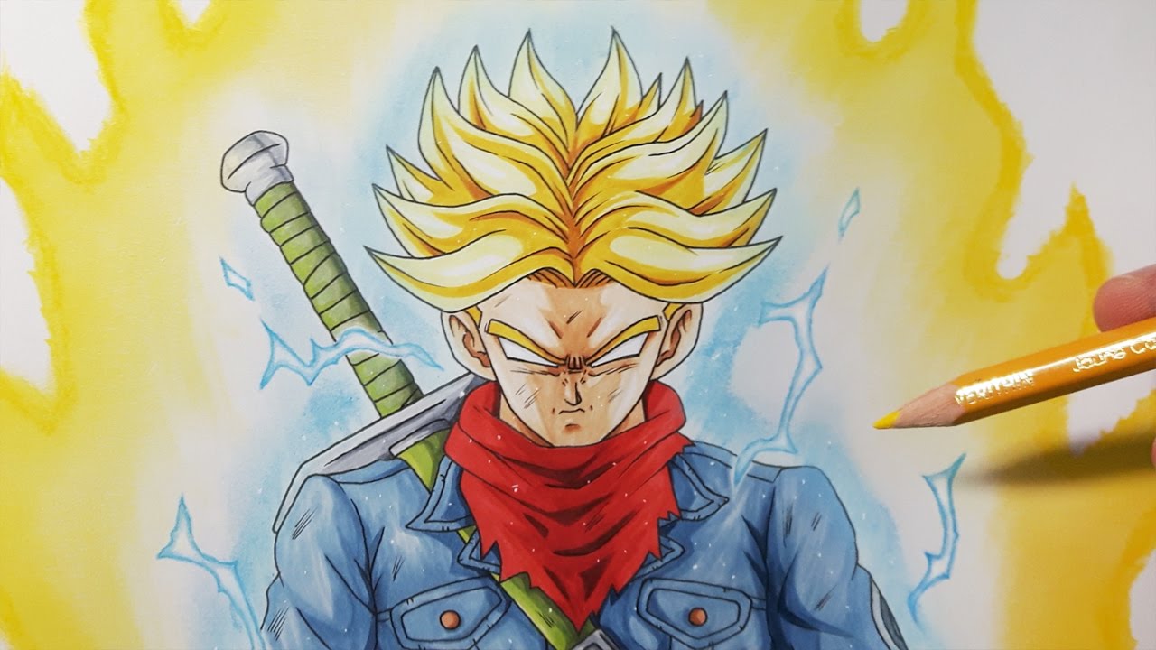 1280x720 how to draw future trunks super saiyan rage - Trunks Drawing