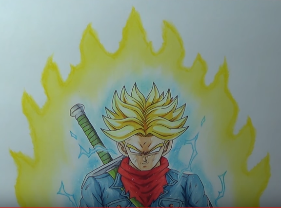 576x428 how to draw future trunks super saiyan rage how to draw cartoon - Trunks Drawing