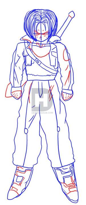 302x720 How To Draw Trunks, Step - Trunks Drawing