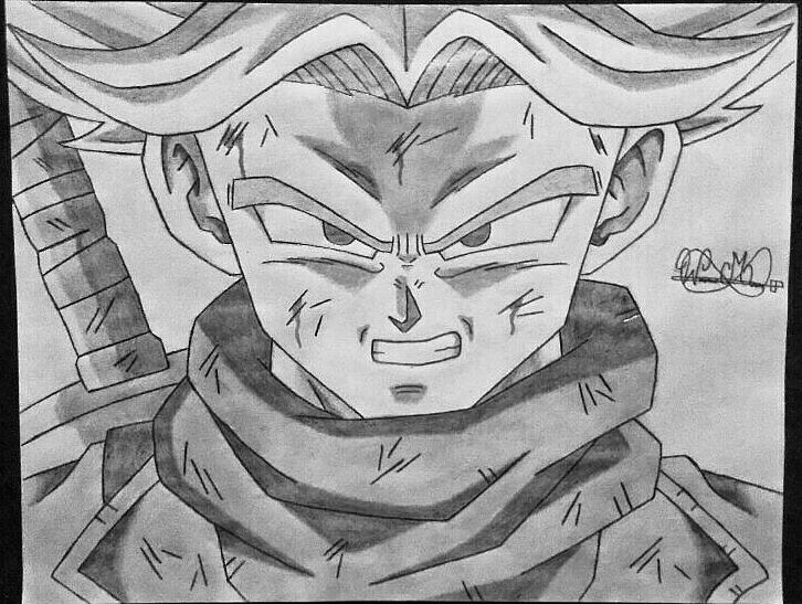 726x547 drawing future trunks ssj rage dragonballz amino - Trunks Drawing