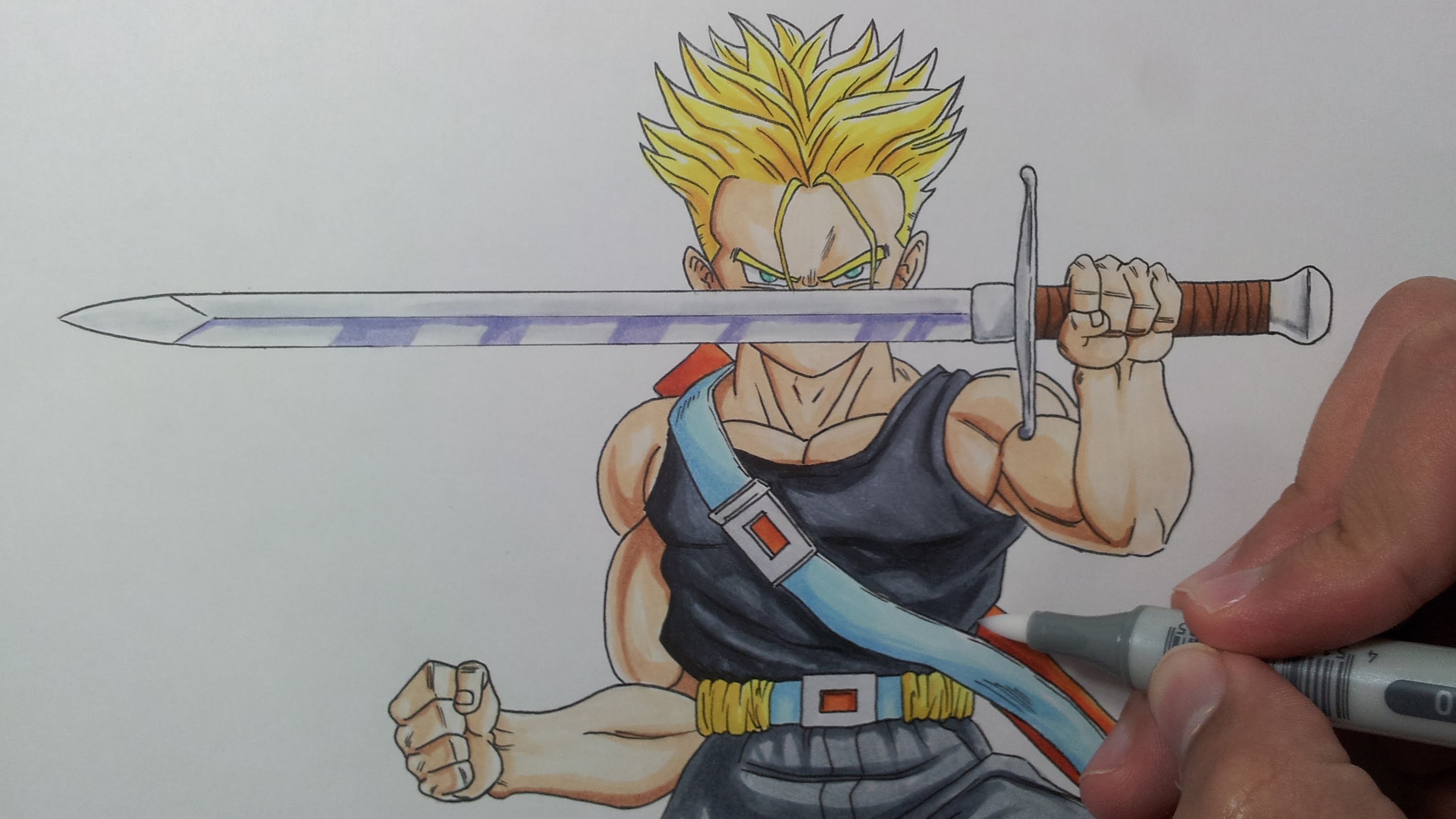 3000x1688 Drawing Future Trunks Super Saiyan, Ssj - Trunks Drawing
