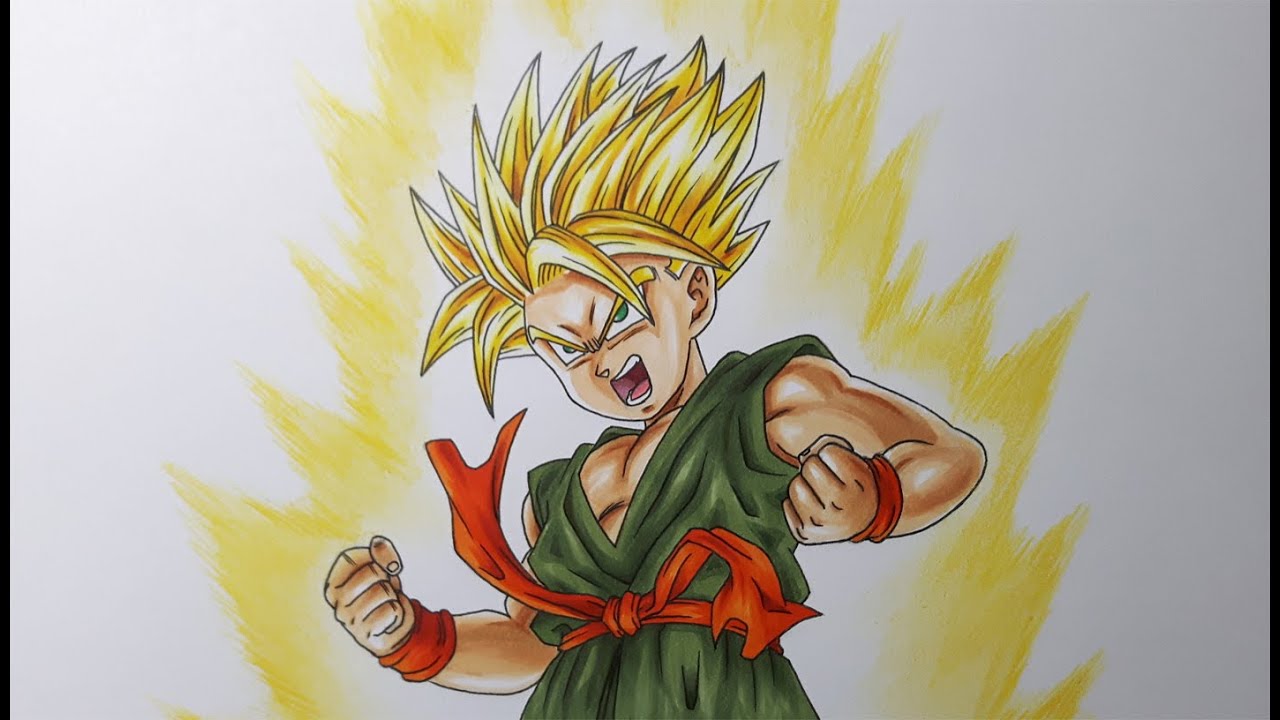 1280x720 Drawing Kid Trunks Super Saiyan - Trunks Drawing