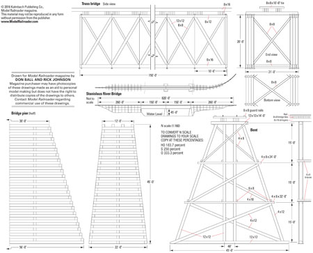 450x363 Prototype Plans Wood Trestle And Truss Bridge - Truss Bridge Drawing