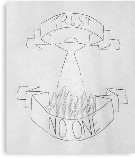 470x550 trust no one drawing canvas print - Trust Drawing