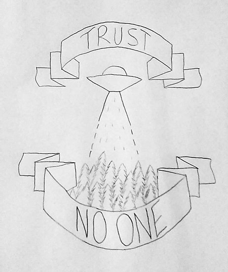 462x550 trust no one drawing posters - Trust Drawing