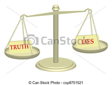450x341 truth and lies on justice scales illustration - Truth Drawing