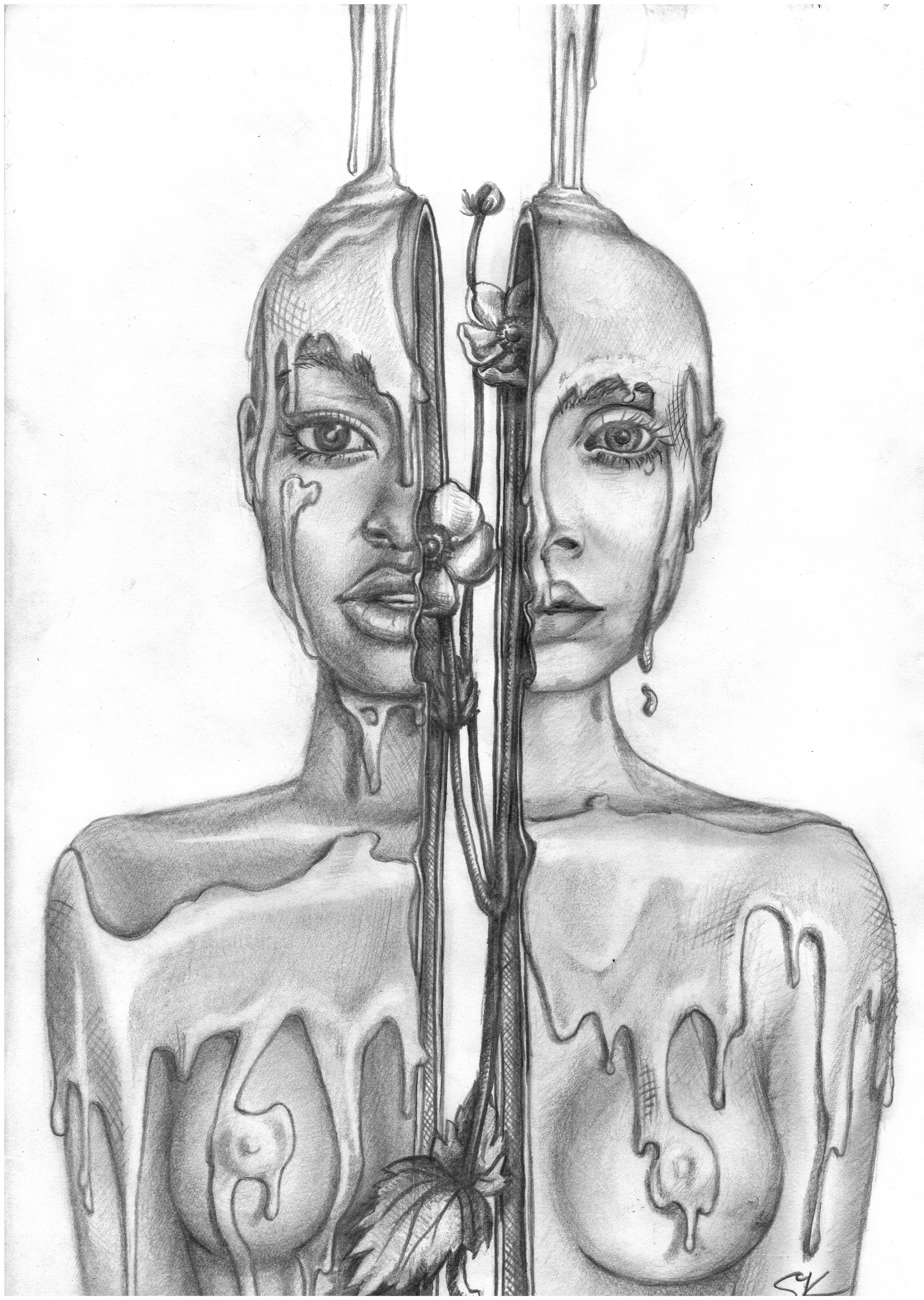 4987x7015 a pencil drawing of mine with cara delevingne and lupita nyongo - Truth Drawing