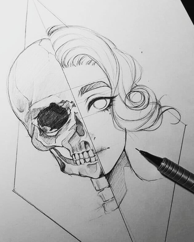 630x787 this is an interesting drawing but the skull is very wrong i'd - Try Drawing