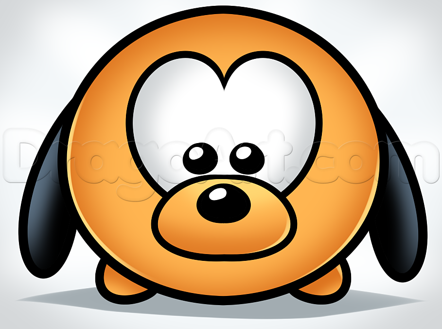 909x676 How To Draw Tsum Pluto, Step - Tsum Tsum Drawing