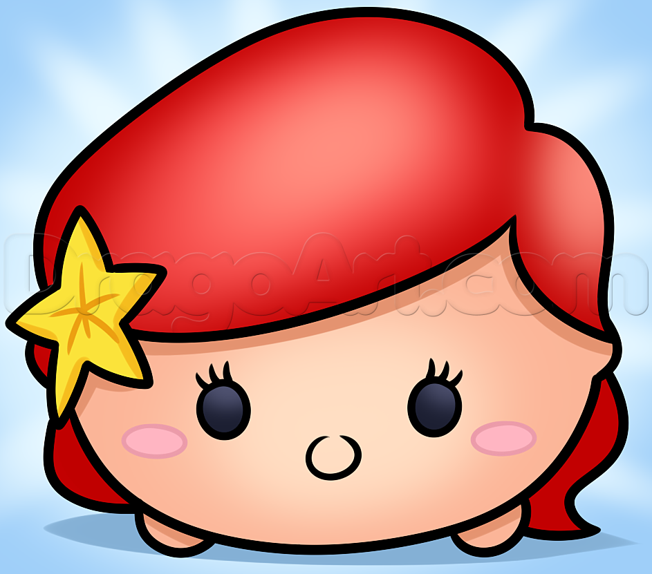 943x831 How To Draw Tsum Tsum Ariel, Step - Tsum Tsum Drawing