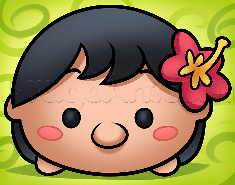 911x719 How To Draw Tsum Tsum Lilo, Step - Tsum Tsum Drawing
