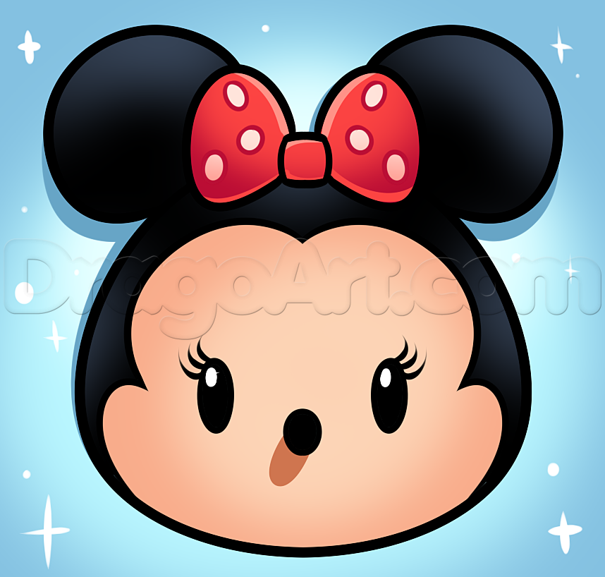 858x818 How To Draw Tsum Tsum Minnie Mouse, Step - Tsum Tsum Drawing