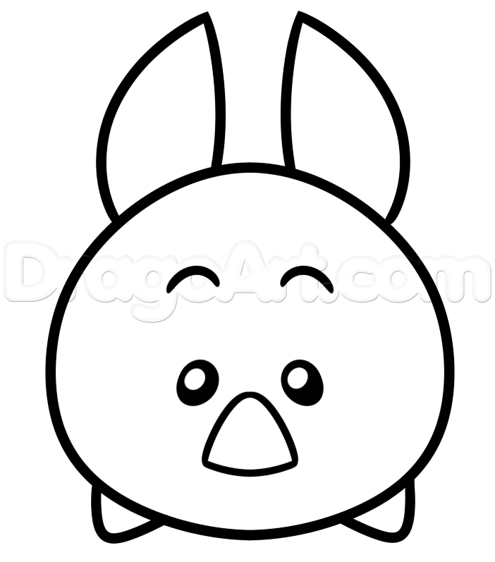 702x797 How To Draw Tsum Tsum Piglet, Step - Tsum Tsum Drawing