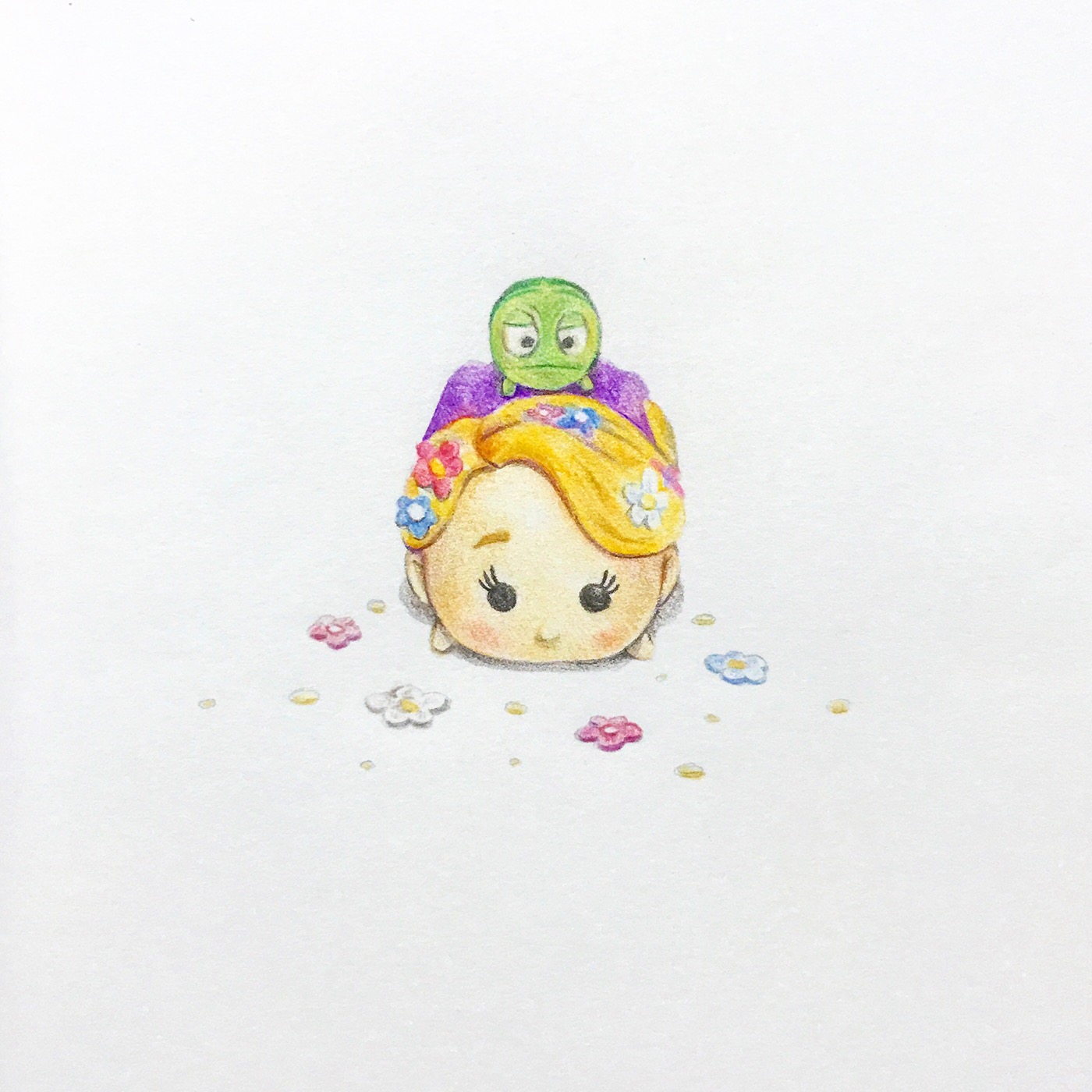 1400x1400 Color Pencil Drawing Of Tsum Tsum Figure On Behance - Tsum Tsum Drawing