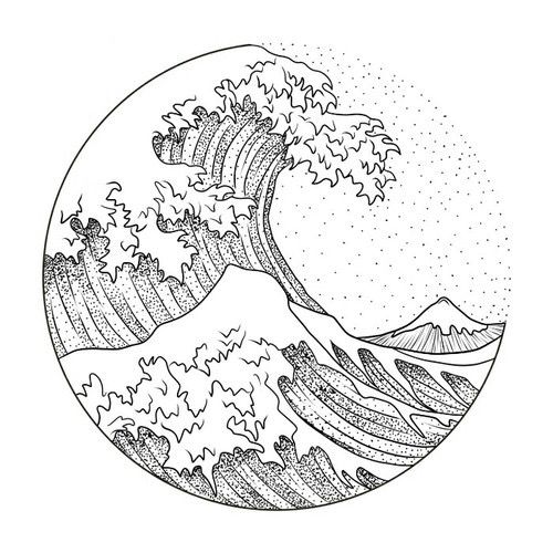 500x500 tsunami t a t s tattoo drawings, drawings and tattoos - Tsunami Drawing