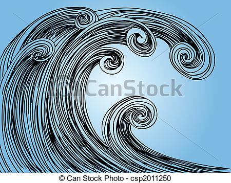 450x358 tsunami black line drawing of a giant tsunami wave with a light - Tsunami Drawing
