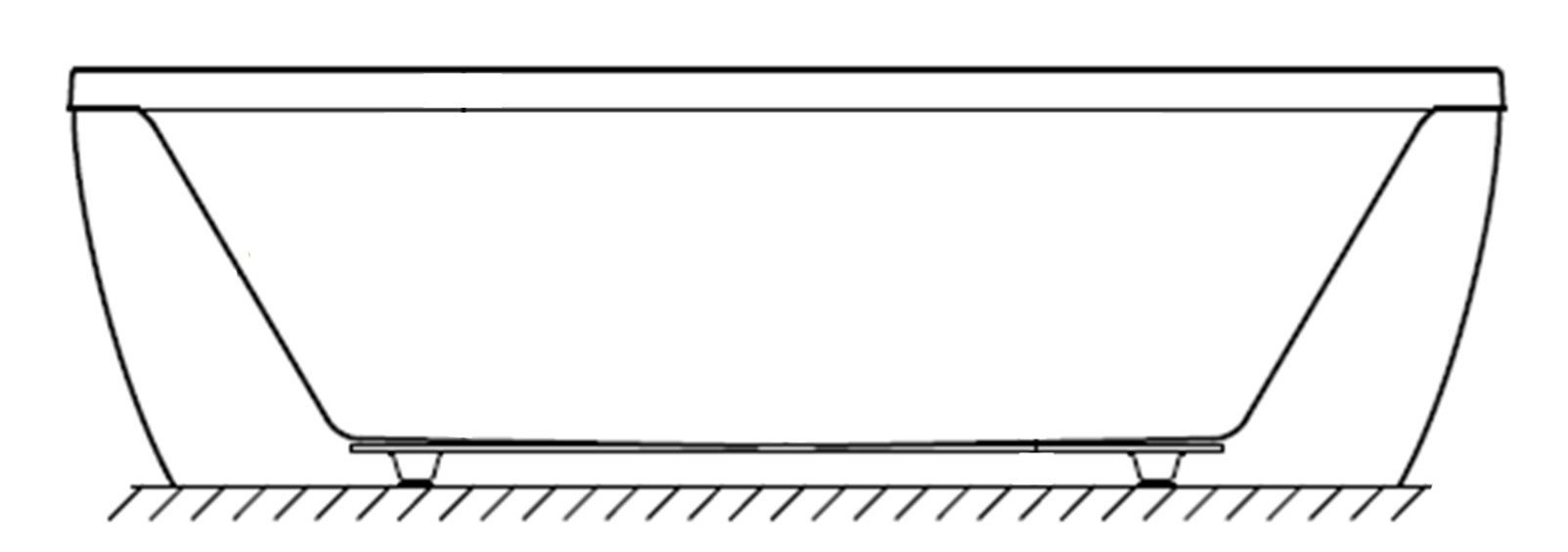 1603x564 freestanding tubs with whirlpool water jets - Tub Drawing