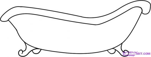 520x197 learn how to draw a bathtub, stuff, pop culture, free step - Tub Drawing