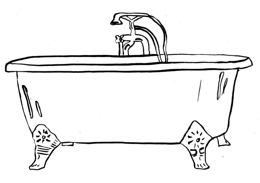 900x635 drawing tub clawfoot tub for free download - Tub Drawing