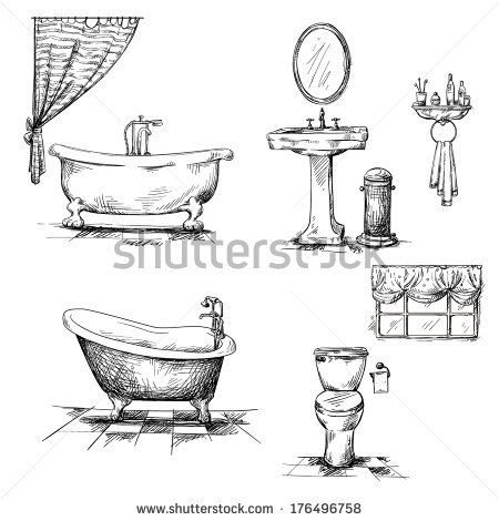 450x470 clawfoot tub drawing - Tub Drawing