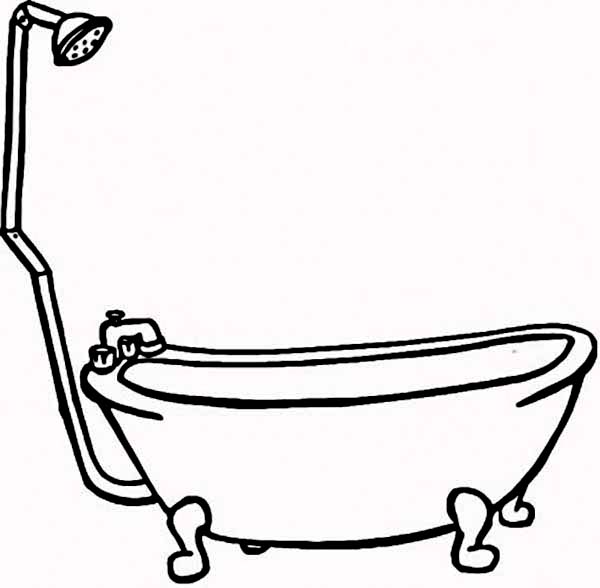 600x588 Drawing Tub Cartoon For Free Download - Tub Drawing