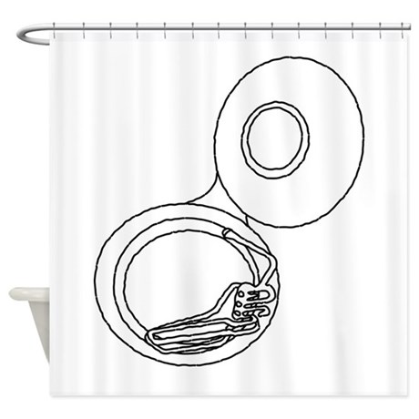 460x460 Sousaphone Shower Curtains - Tuba Drawing