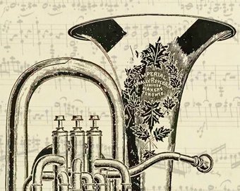 340x270 Tuba Drawing Etsy - Tuba Drawing