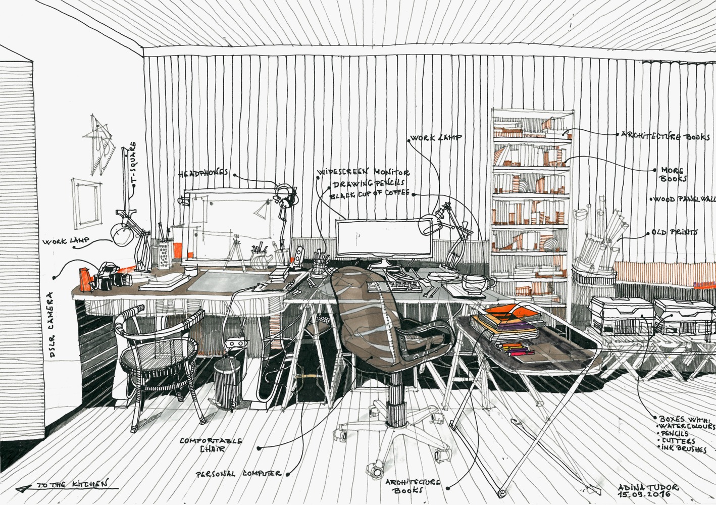1418x1000 Gallery Of Sketches, Drawings And Diagrams Of Desks - Tudor Drawings