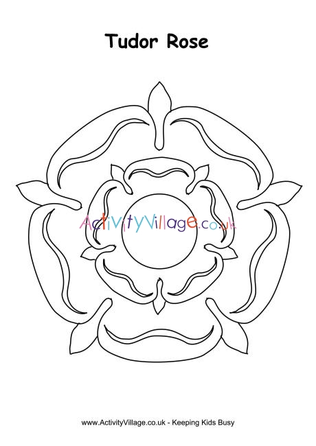 460x650 tudor rose colouring page - Tudor Rose Drawing
