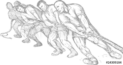 500x267 team or group of men pulling rope tug of war - Tug Of War Drawing