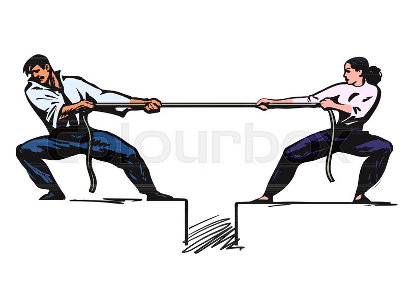 800x566 tug of war man and woman are pulling stock vector colourbox - Tug Of War Drawing