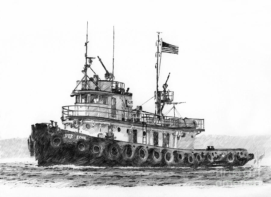 900x653 tugboat iver foss drawing - Tugboat Drawing