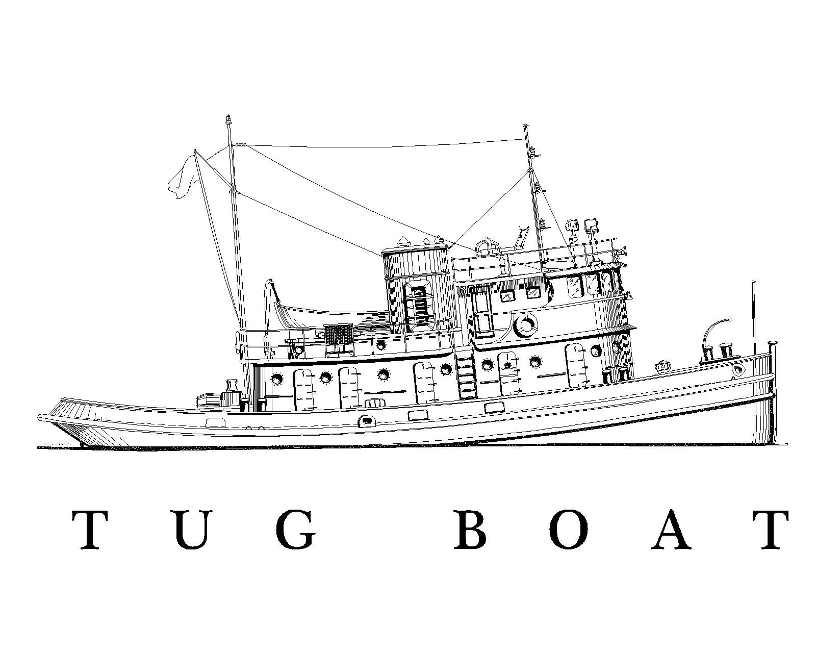 1600x1280 us army tugboat st wwii era tugboats in tug boats, boat - Tugboat Drawing