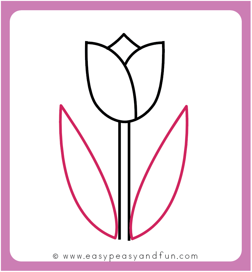 812x877 How To Draw A Tulip For Kids - Tulip Drawing