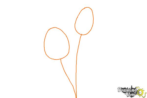 600x400 How To Draw A Tulip - Tulip Outline Drawing