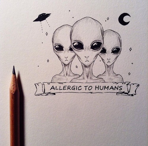 500x494 Image About Tumblr In Art - Tumblr Alien Drawing