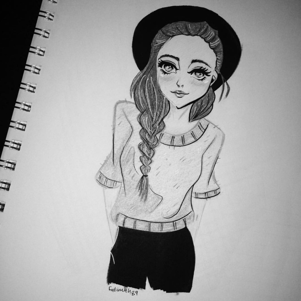 1024x1024 Girl Pencil Drawing Tumblr - Tumblr Anime Drawings