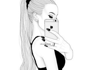 320x240 black and white drawings of girls tumblr outlines girl outlines - Tumblr Black And White Drawings