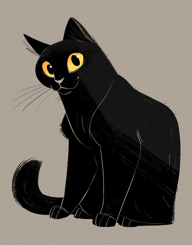 800x1022 daily cat drawings black cat a co worker let me know it was - Tumblr Cat Drawing