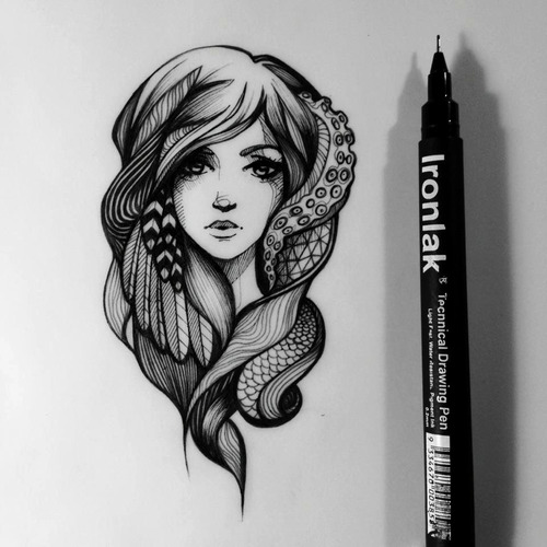 500x500 Girl Art Drawing Tumblr Tumblr - Tumblr Drawing Art