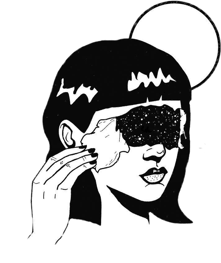 715x851 draw girl space tumblr dessin moon - Tumblr Drawing Girl