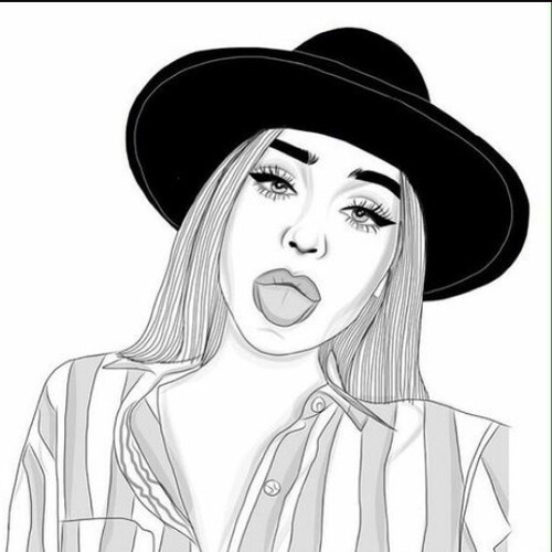 500x500 Drawing, Girl, Tumblr Shared - Tumblr Drawing Girl