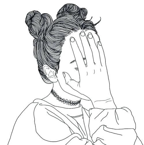 500x501 Line Art Drawings Portrait Tumblr Peternguyen - Tumblr Drawing Pictures