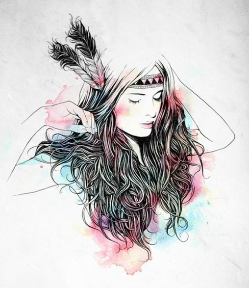 488x565 hipster girl drawing on tumblr on we heart it - Tumblr Hipster Girl Drawing